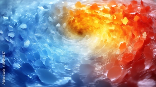 Abstract depiction of the merging of hot and cold energy