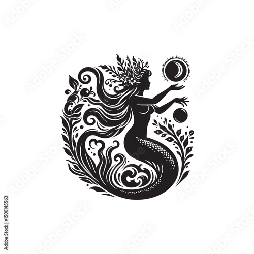 mythological mermaid Vector (3).eps