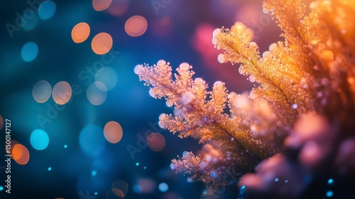 Close up of a plant with a blue background.