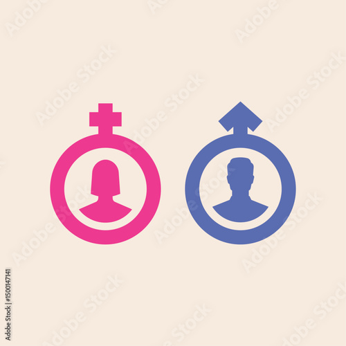 Male and Female icon flat vector design.