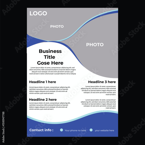 Minimal blue business flayer for business promotion