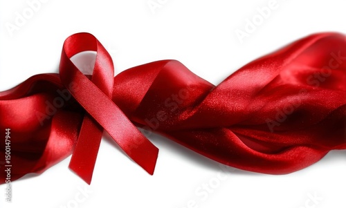 Red Ribbon Symbolizing Awareness and Support for Health-Related Causes