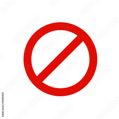 Red circle prohibition sign isolated on transparent background