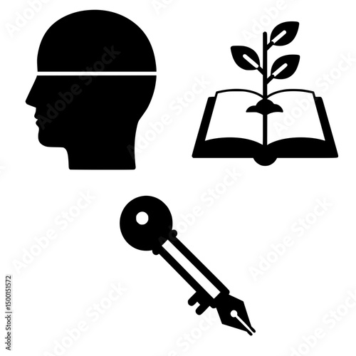 Positive Outcomes Journaling Benefits Vector Icon Set