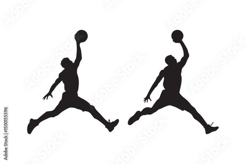 Basketball Player Jumping Silhouette