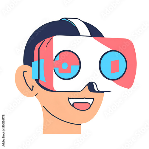 Sleek virtual reality headset 3D icon with modern isometric design, representing immersive VR experiences, gaming, and futuristic technology. Vector render isolated on transparent background for versa