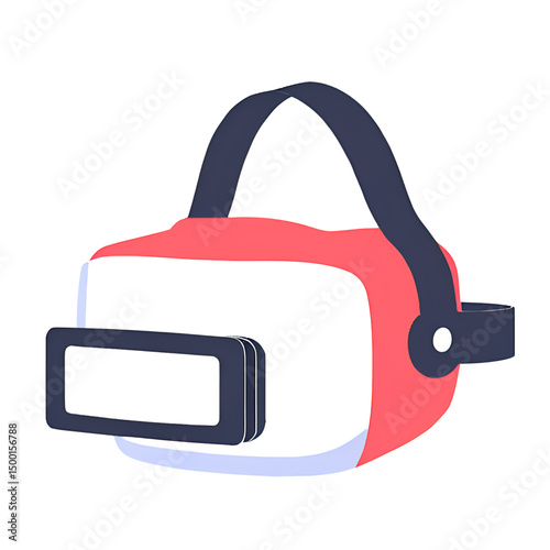 Sleek virtual reality headset 3D icon with modern isometric design, representing immersive VR experiences, gaming, and futuristic technology. Vector render isolated on transparent background for versa