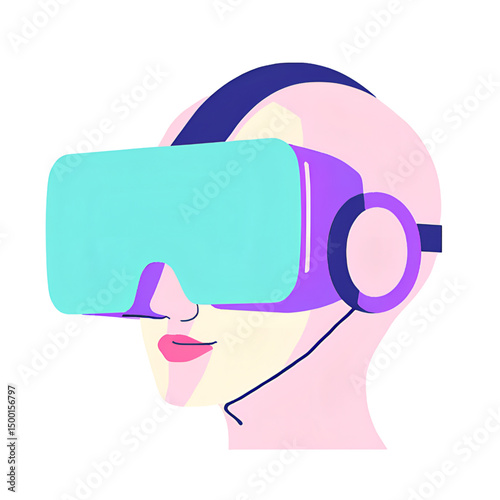 Sleek virtual reality headset 3D icon with modern isometric design, representing immersive VR experiences, gaming, and futuristic technology. Vector render isolated on transparent background for versa