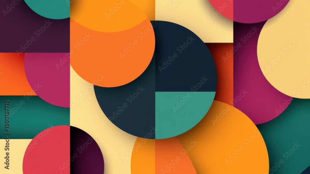 Colorful Geometric Abstract Art with Circles and Shapes for Design Colorful Geometric Abstract Art with Circles and Shapes for Design