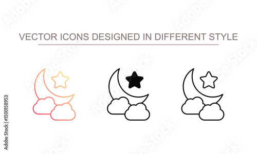 Night icon design with white background stock illustration