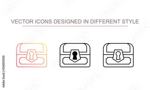 Treasure Chest icon design with white background stock illustration