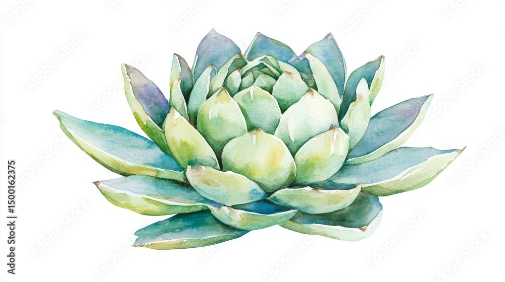 Fototapeta premium An artichoke head is depicted in a meticulously hand-drawn illustration
