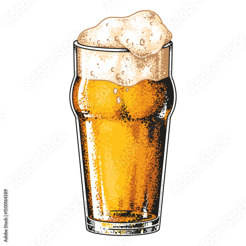 Refreshing beer served in a clear glass