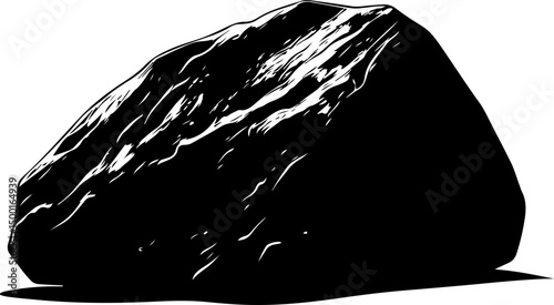 monochrome geology illustration of a rock