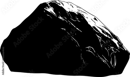 monochrome geology illustration of a rock