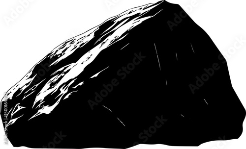 monochrome geology illustration of a rock