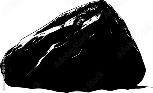 monochrome geology illustration of a rock