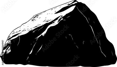 monochrome geology illustration of a rock