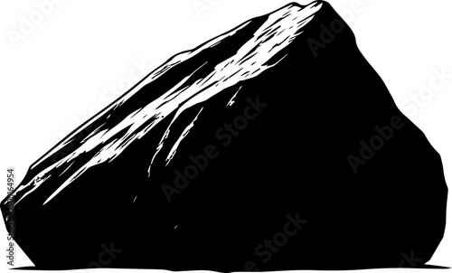 monochrome geology illustration of a rock