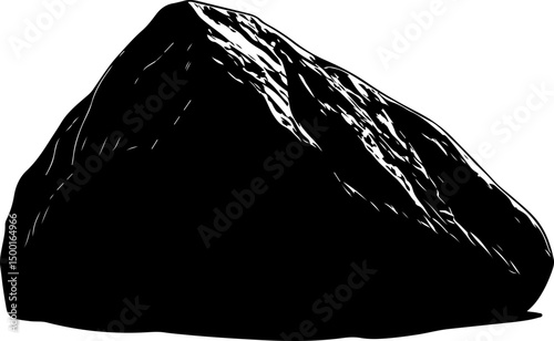 monochrome geology illustration of a rock