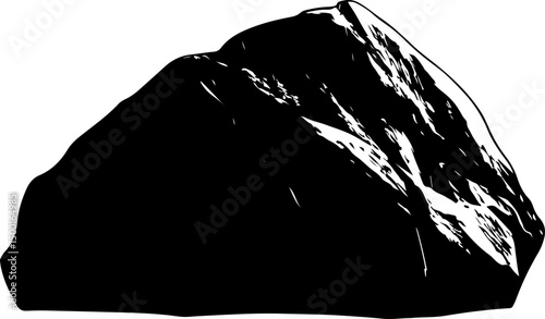 monochrome geology illustration of a rock