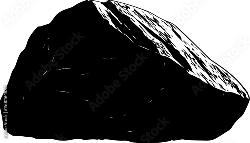 monochrome geology illustration of a rock