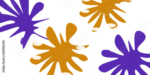 Illustration of the colorful paint splashes on a white background