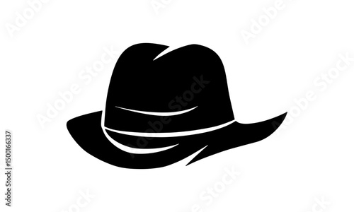 Vector silhouette of a stylish men's hat. Vector illustration of a classic men's vintage headdress.
