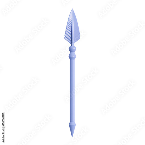 Minimalistic Arrow with a Balanced Structure in Soft Blue Isolated on Transparent Background