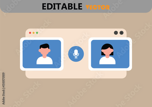 Online video conference call two people webcam chat