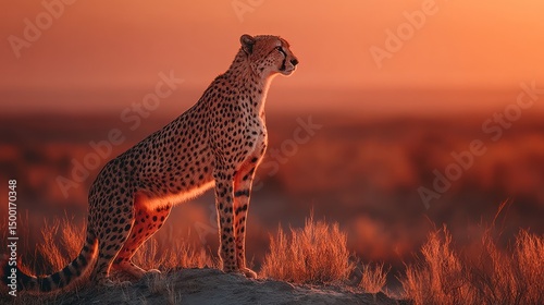Cheetah sunset savanna Africa wildlife photography (1)
