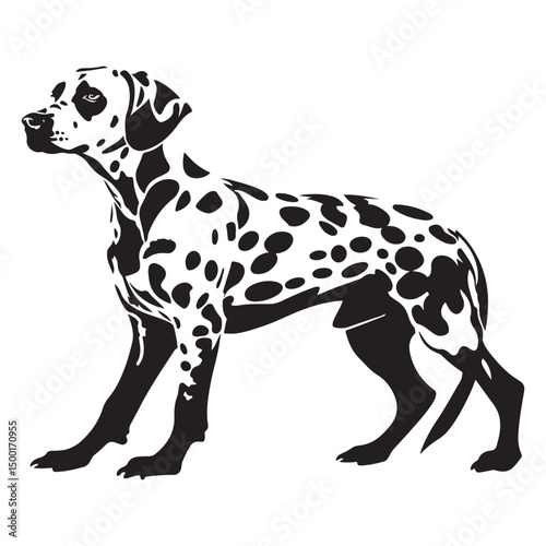 Dalmatian Dog silhouette Vector illustration. dalmatian line art silhouette vector