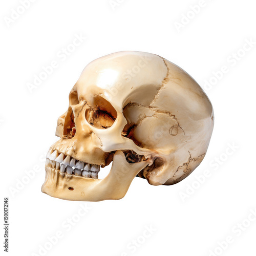 human skull isolated on transparent background