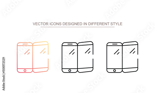 Foldable Phone icon design with white background stock illustration