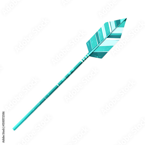 Contemporary Arrow with Modern Lines in Vibrant Tur Isolated on Transparent Background
