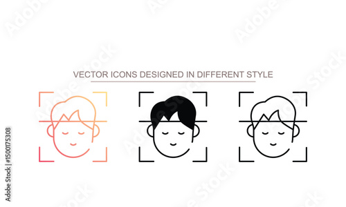 Face Recognition icon design with white background stock illustration
