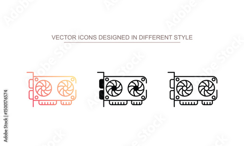 Graphic Card icon design with white background stock illustration