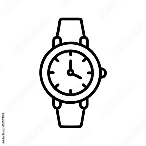 Classic wristwatch icon showing time, a symbol of punctuality and time management