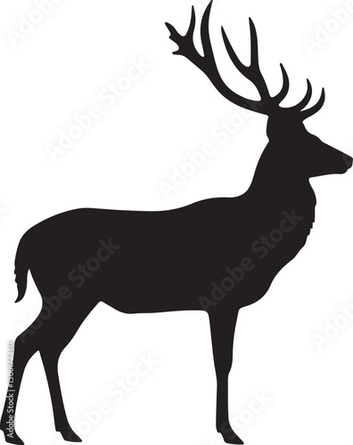 Barasingha vector silhouette on white background