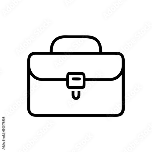 Sleek briefcase icon for professional business, job search, career success symbol