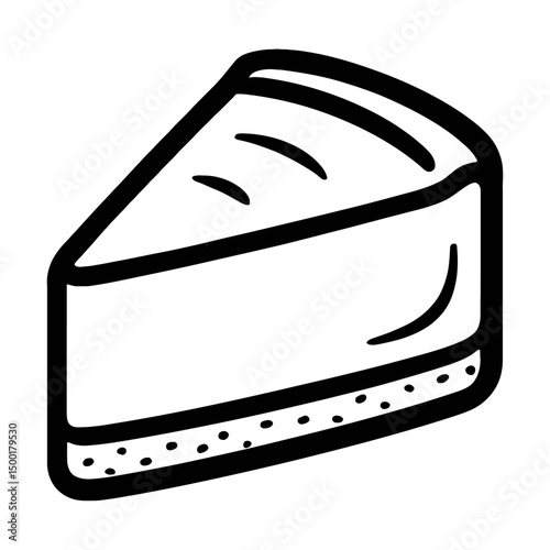 Simple Black Outline Cheesecake Slice Dessert Icon