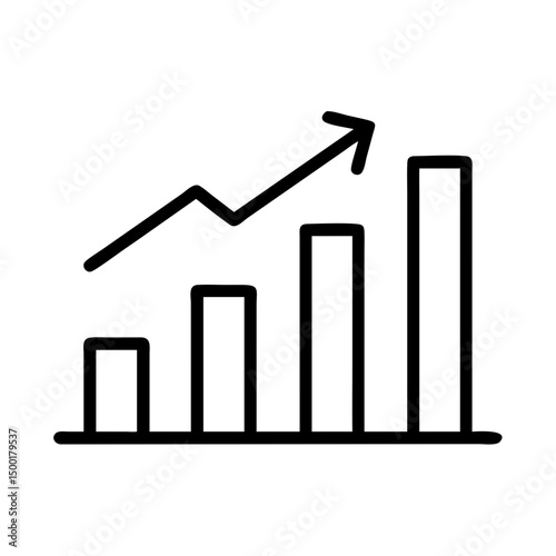 Dynamic graph showing business growth, profits, and increasing market share success