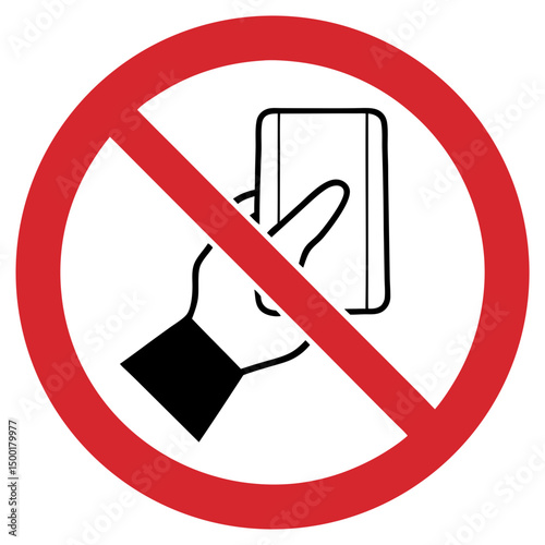 Entry only with digital pass sign featuring a hand holding a card in a red circle on a white background