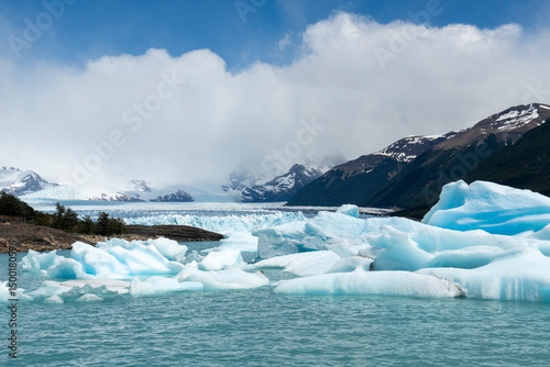 Iceberg Glacier Perito Moreno  Argentina . Bismarck Glacier is a glacier located in Los Glaciares National Park Santa Cruz Province, Argentina, and originated in the Magallanes Region in Chile photo