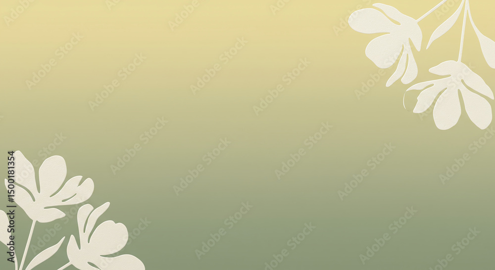 Obraz premium Floral corner with gradient background