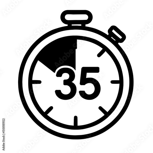Digital 35 Seconds Timer Countdown Icon