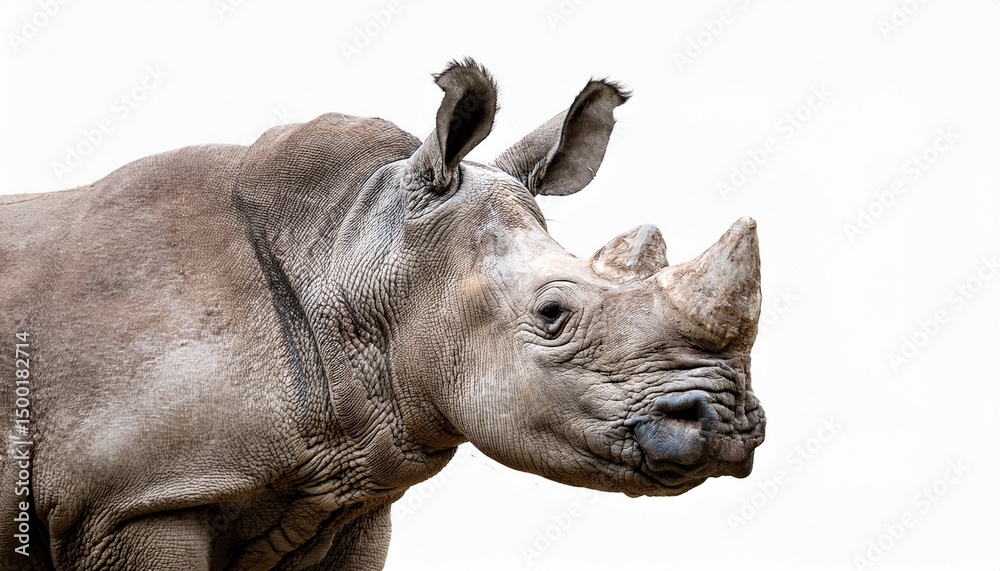 Fototapeta premium rhinoceros isolated white background