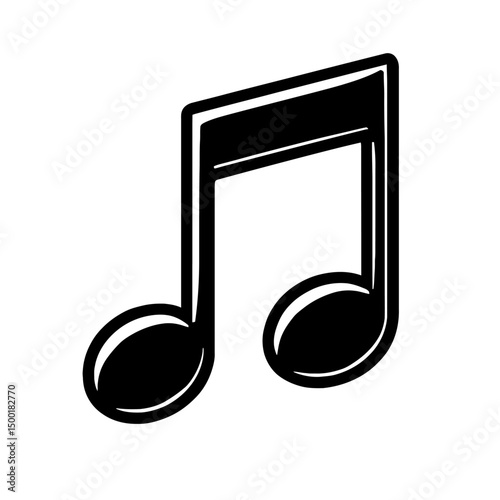 Simple Black Music Note Icon