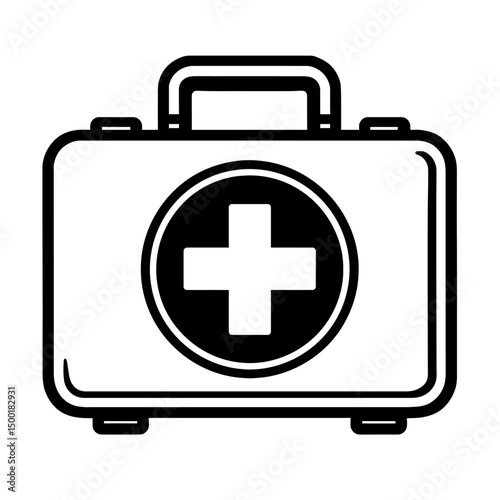 Simple Black Outline First Aid Kit Icon