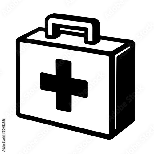 Simple Black Outline First Aid Kit Icon